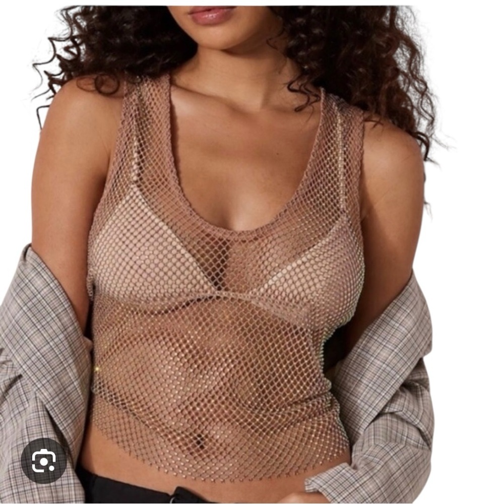 Free People Filter Finish Rhinestone Embellished Cami
